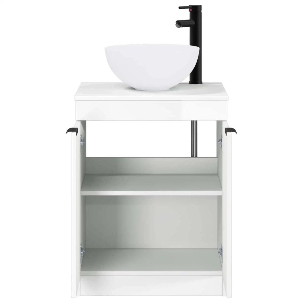 Set di mobili per il bagno Bianco Lucido Legno ingegnerizzato 3404208