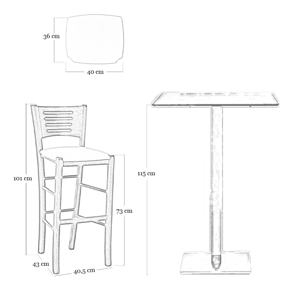Sgabello da bar verona in legno noce scuro h 73 con seduta imbottita antracite