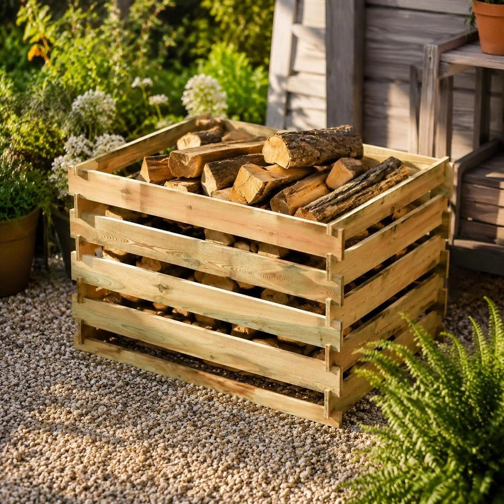 Slatted Compost Bin 120x120x70 Cm, Pine Wood, Impregnated