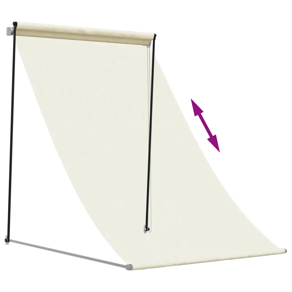 Tenda da Sole Retrattile Crema 100x150 cm in Tessuto e Acciaio 368757
