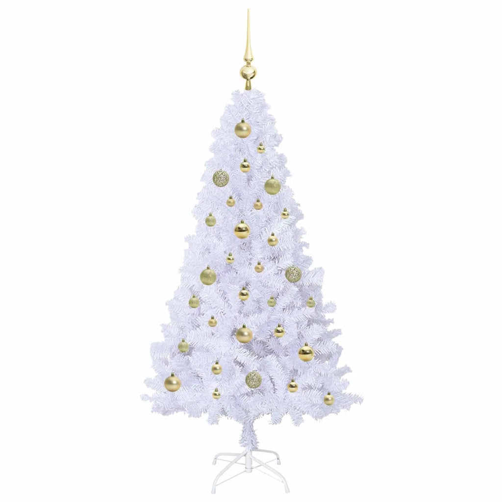 Albero di Natale | Decorazioni natalizie artificiale Bianco 150 cm PVC e Acciaio