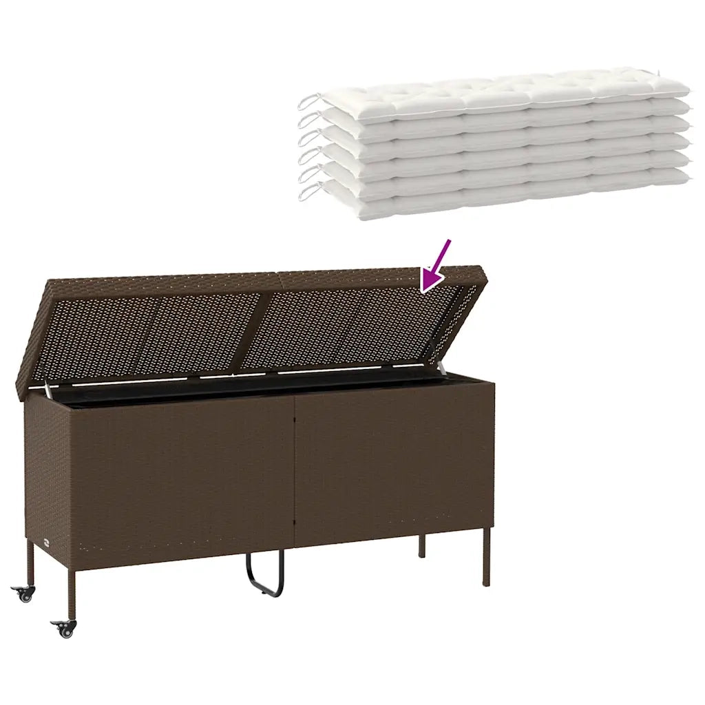 Contenitore da Giardino con Ruote Marrone Polyrattan CFW4963524