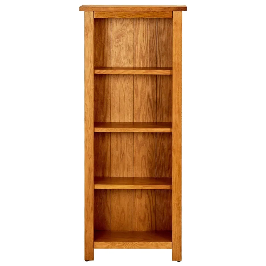 Libreria a 4 Ripiani-Scaffale per Libri-Mobile di Stoccaggio 45x22x110 cm in Legno Massello di Rovere