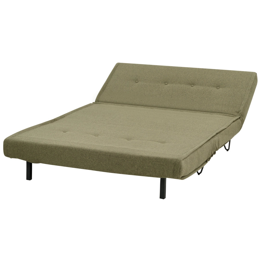 Divano letto 2 posti glamour con cuscini tessuto verde oliva Sfoderabile senza braccioli