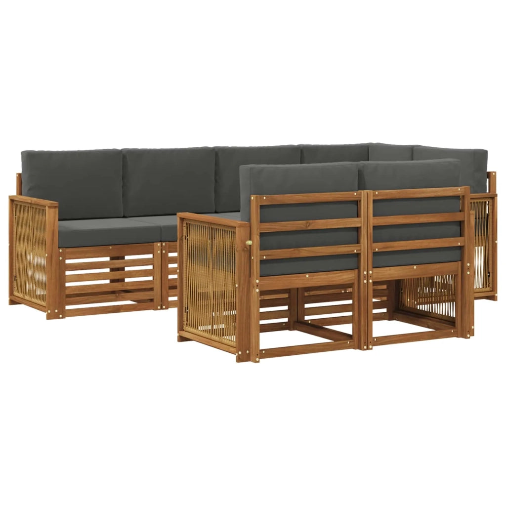 Set divano sezionale con cuscino 6 pcs Naturale e Antracite 3384478