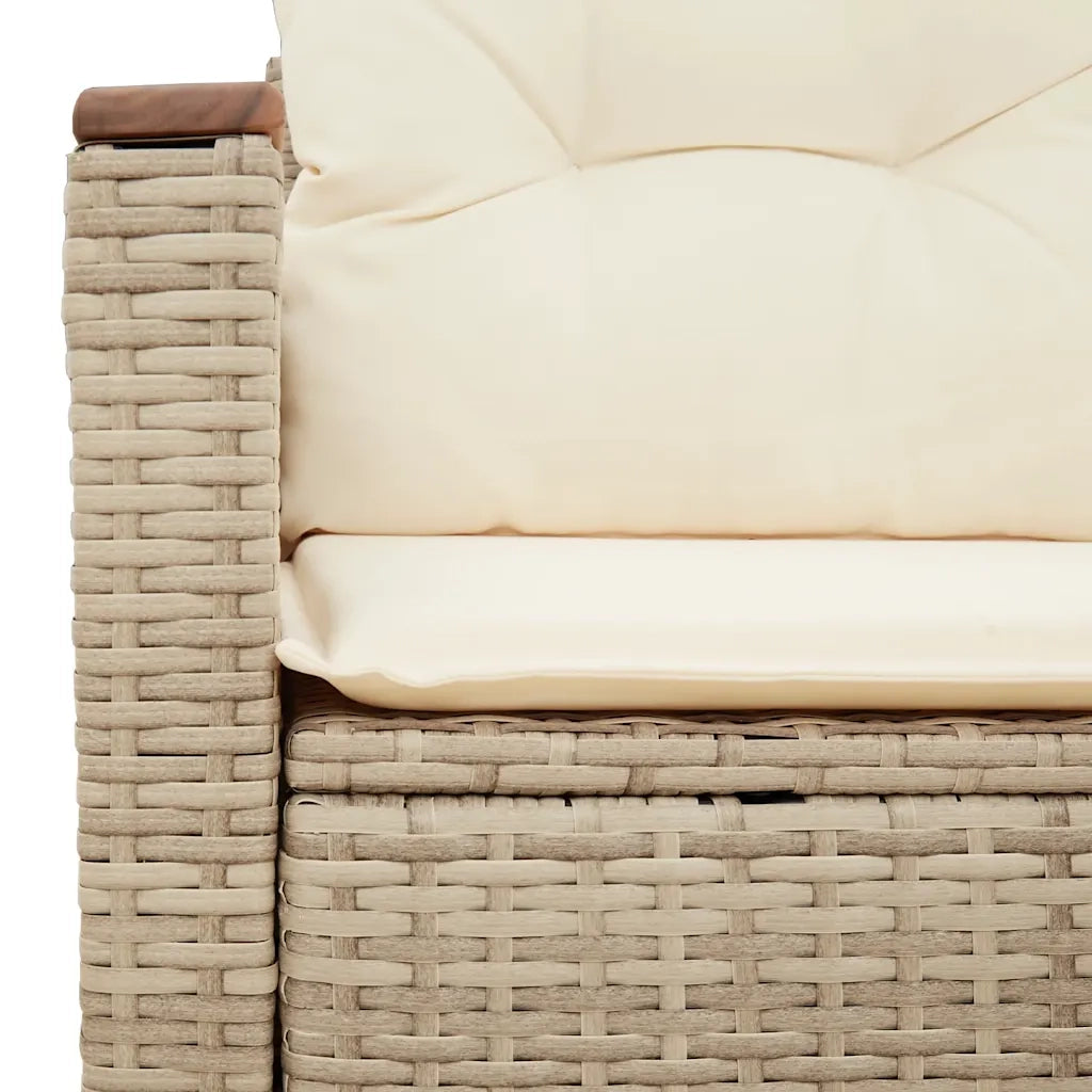 Divano da Giardino con Cuscini a 2 Posti-Sofa da Giardino-Divano da esterno Beige in Polyrattan 885956