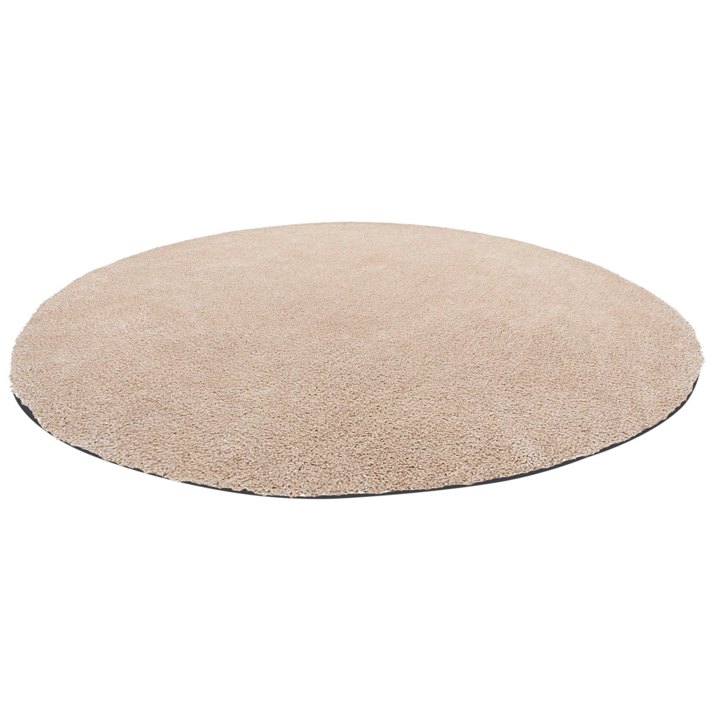 Tappeto Shaggy Beige 140 cm Moderno Tappeto Rotondo Trapuntato a Pelo Lungo