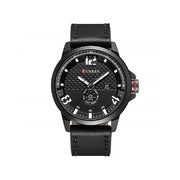 Trade Shop - Orologio Da Uomo Marca Di Qualita' In Vera Pelle Band Curren Al Quarzo Black8253 -