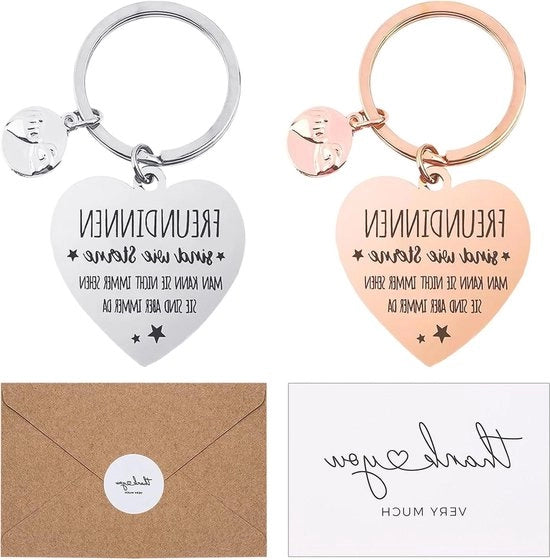 Due appesi chiavi a forma di cuore - Accessori creativi per amicizie e coppie - Regali per compleanni e anniversari.