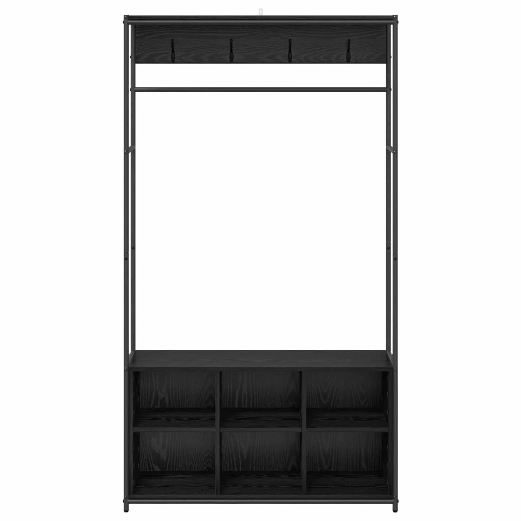Appendiabiti con panca per scarpe Rovere Nero 8012032
