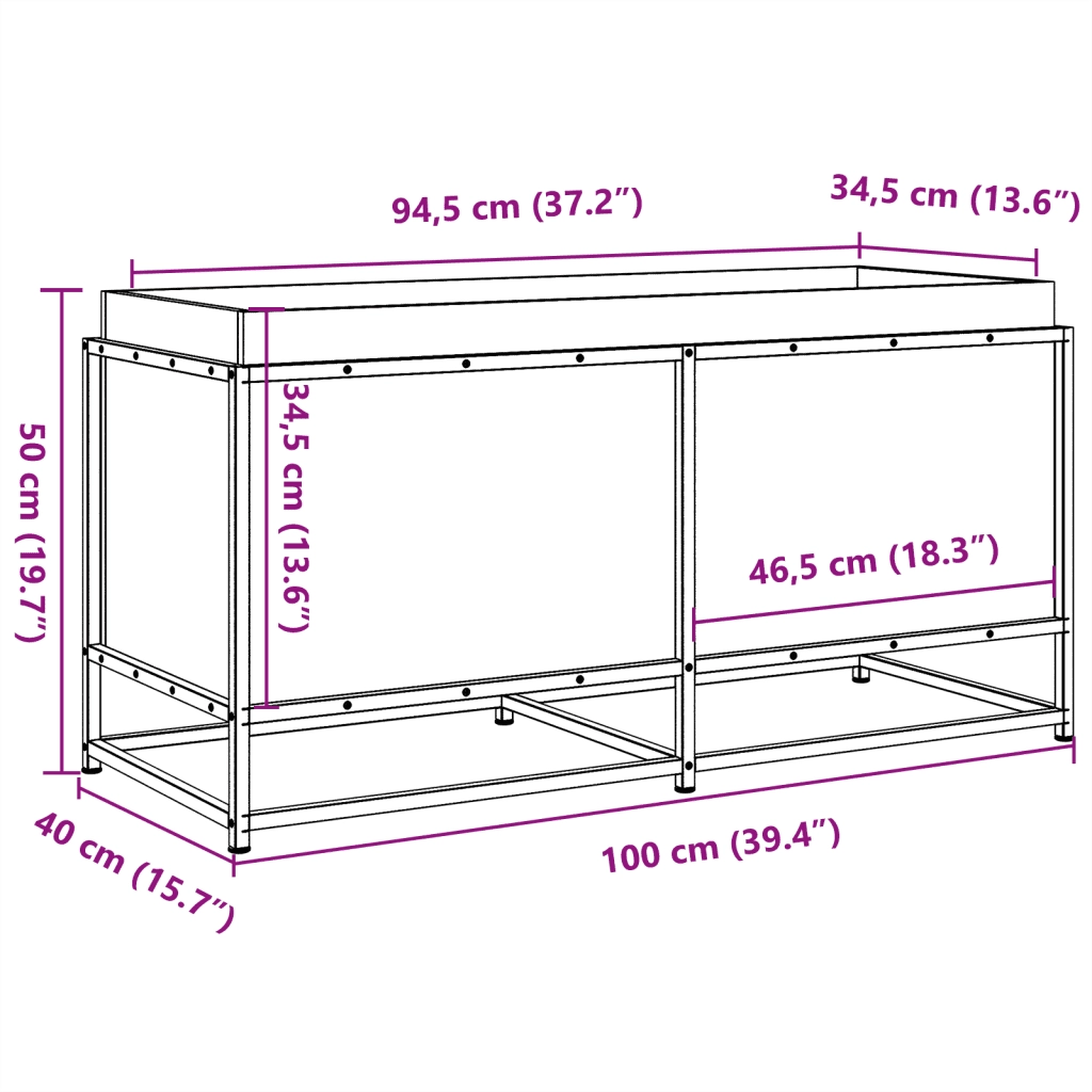 vidaXL Fioriera da Giardino 100x40x50 cm in Legno Massello di Pino