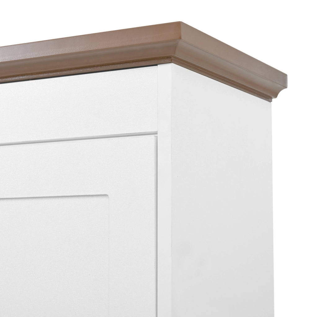 Scarpiera 87x26x120 cm con 3 ribalte e ripiano superiore in MDF bianco