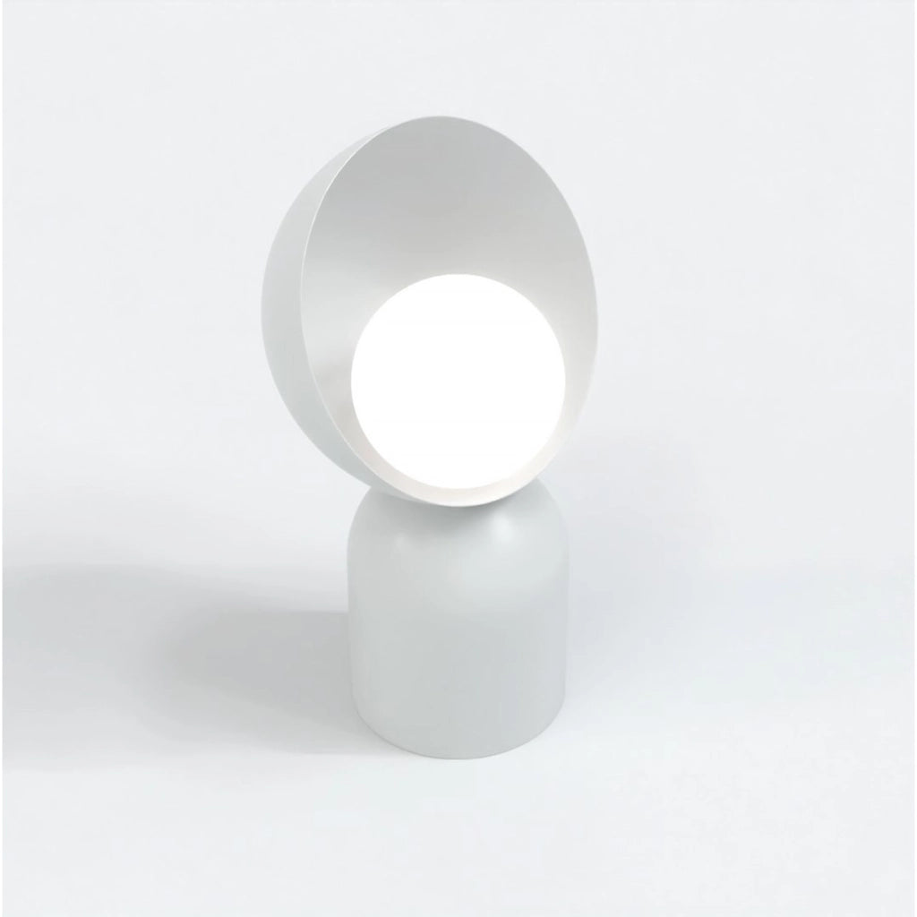 Lampada da tavolo Boto in acciaio grigio e vetro
