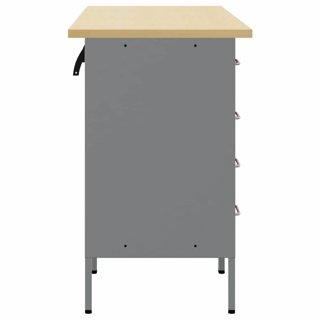 Mobile da lavoro 3 pcs Rosso e Grigio 150 x 55 x 85 cm 3321369