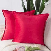 Set di 2 coprisacco da divano decorativi in flanella di lusso per stile cameretta per divano per camera da letto Rosso 50x50 cm Quadrato