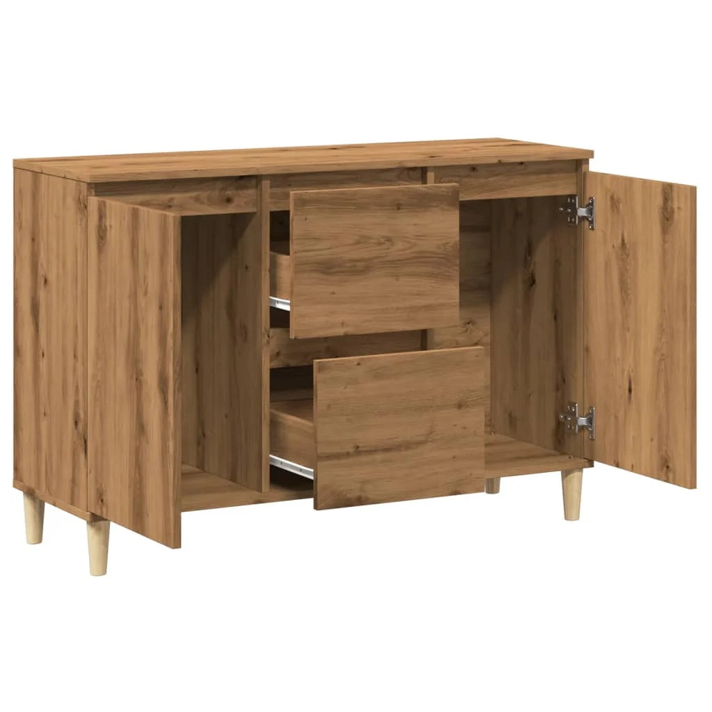 Buffet credenza cassettiera mobiletto mobile contenitore organizer cucina soggiorno salotto fatto a mano 102 x 35 x 70 cm legno ingegnerizzato marrone 02_0030807