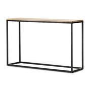 Tavolo consolle 80 x 100 x 30 cm effetto rovere e nero 03_0008573