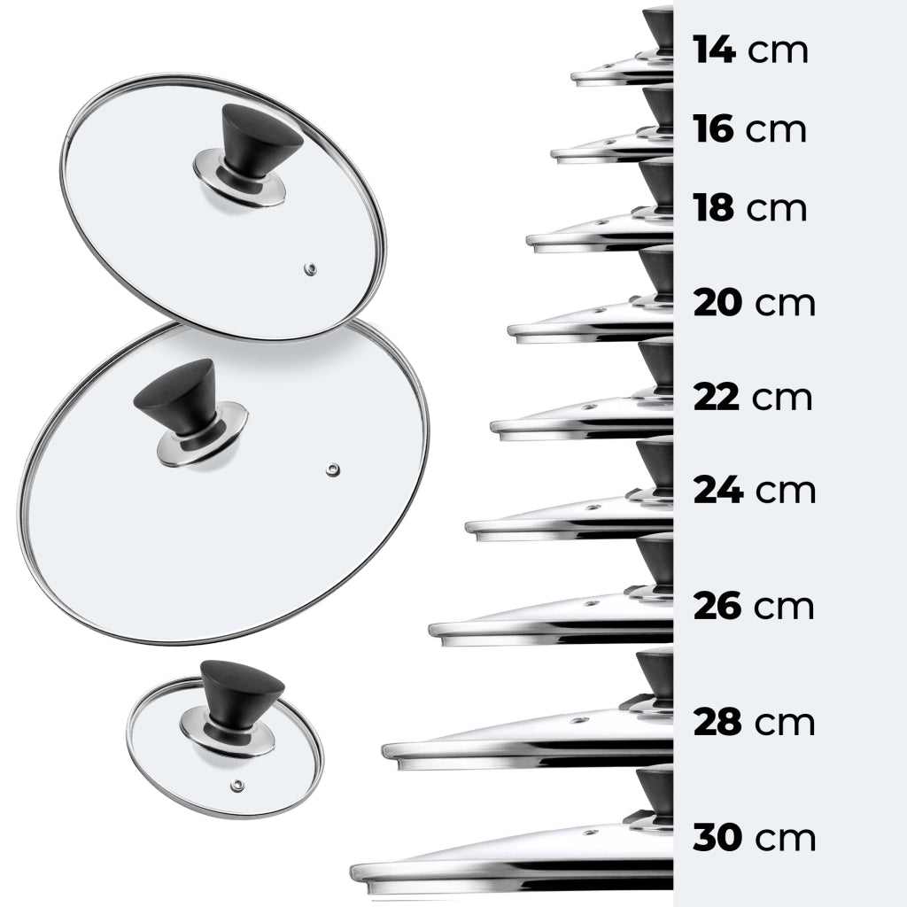 Coperchio in vetro KADAX per pentola/padella da 28 cm, universale e resistente al calore.