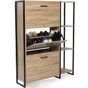 IDMarket - Scarpiera LUIS 3 ante con mensola design industriale