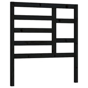 Testiera | Testata per Letto Nera 81x4x104 cm in Legno Massello di Pino