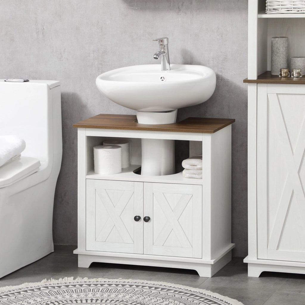 Mobile sottolavabo bagno ¨C zephmum ¨C bianco 60x30x60 cm