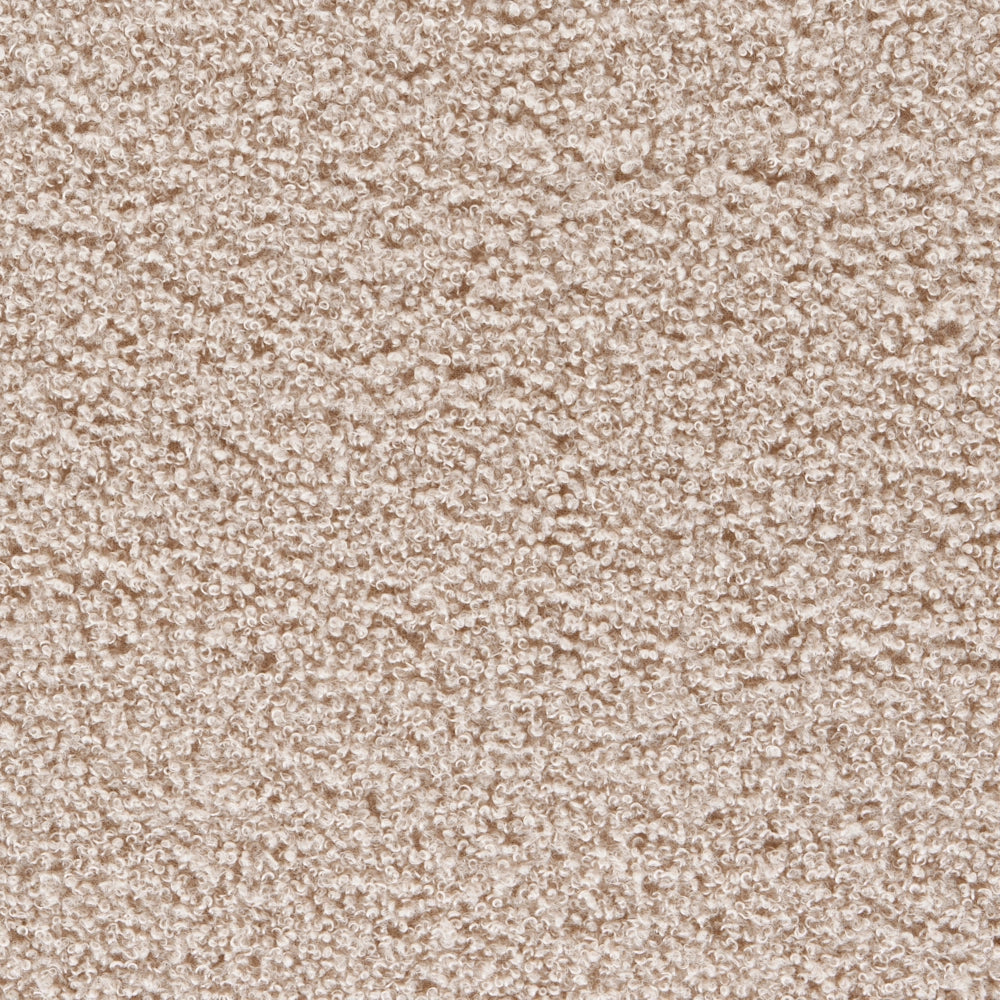 Divano modulare bouclé a tre posti profilo ribassato forma organica beige