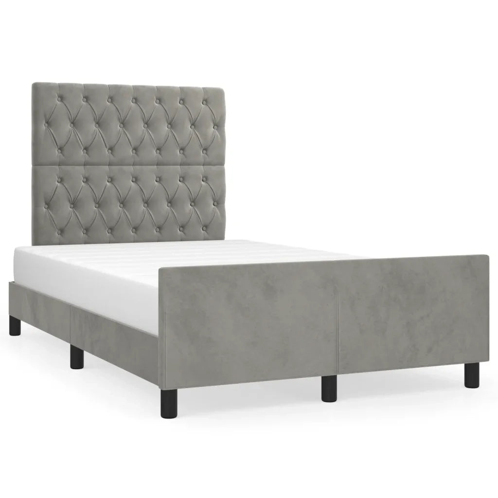 Giroletto senza Materasso Grigio Chiaro 120x190 cm Velluto