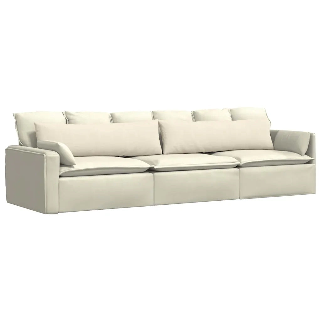 Cuscini da Divano 2 pcs Crema 145 x 40 cm Tessuto in Cords 42013862