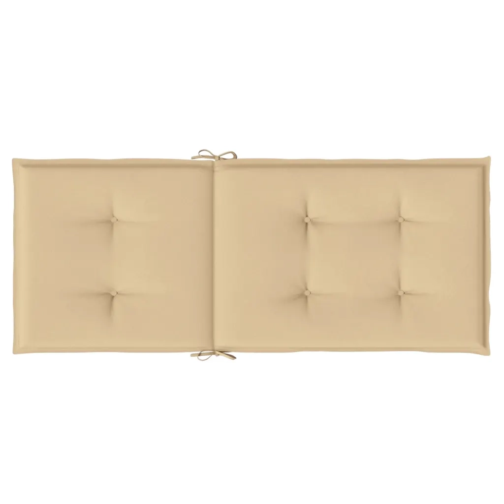 Cuscini Sedia Schiena Alta 4 Beige MÃ©lange 120x50x4 Tessuto