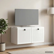 Mobile Porta TV da Muro Bianco Lucido 59,5 x 31 x 30 cm 898029