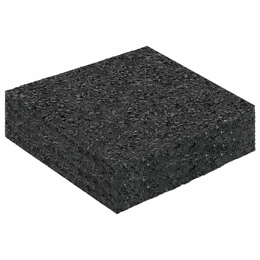 Pad per patio in granuli di gomma Nero 9 x 9 x 2 cm Gomma