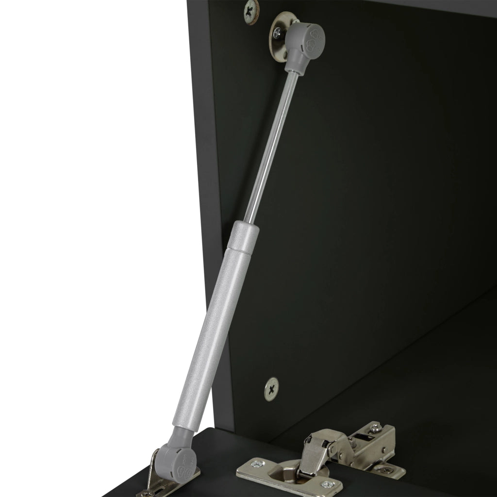 Guardaroba da ingresso multifunzionale con panca, scarpiera e ganci, colore nero, 120 x 23,5 x 191,5 cm