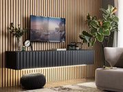 Fossa, Mobile Porta tv un Ripiano, 192x42x32h cm Nero