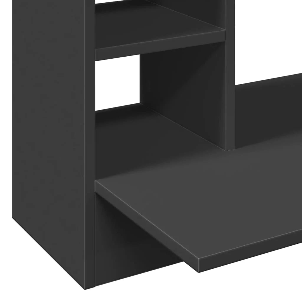 Scrivania tavolo postazione di lavoro mobile per computer studio a parete 105 x 48 x 75 cm legno ingegnerizzato nero 02_0023880