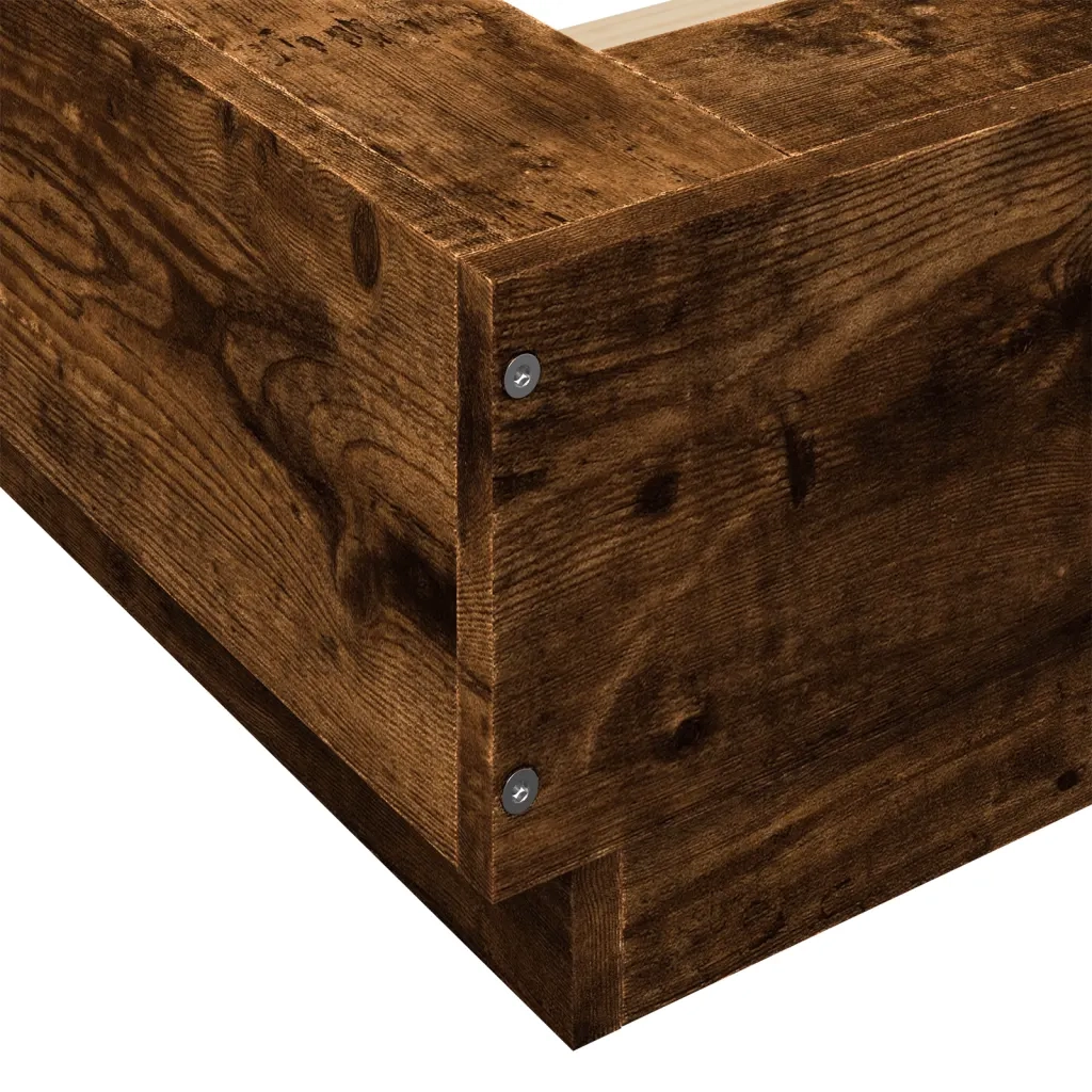 Giroletto con Luci LED Rovere Fumo 120x190 cm Legno Multistrato 3281144