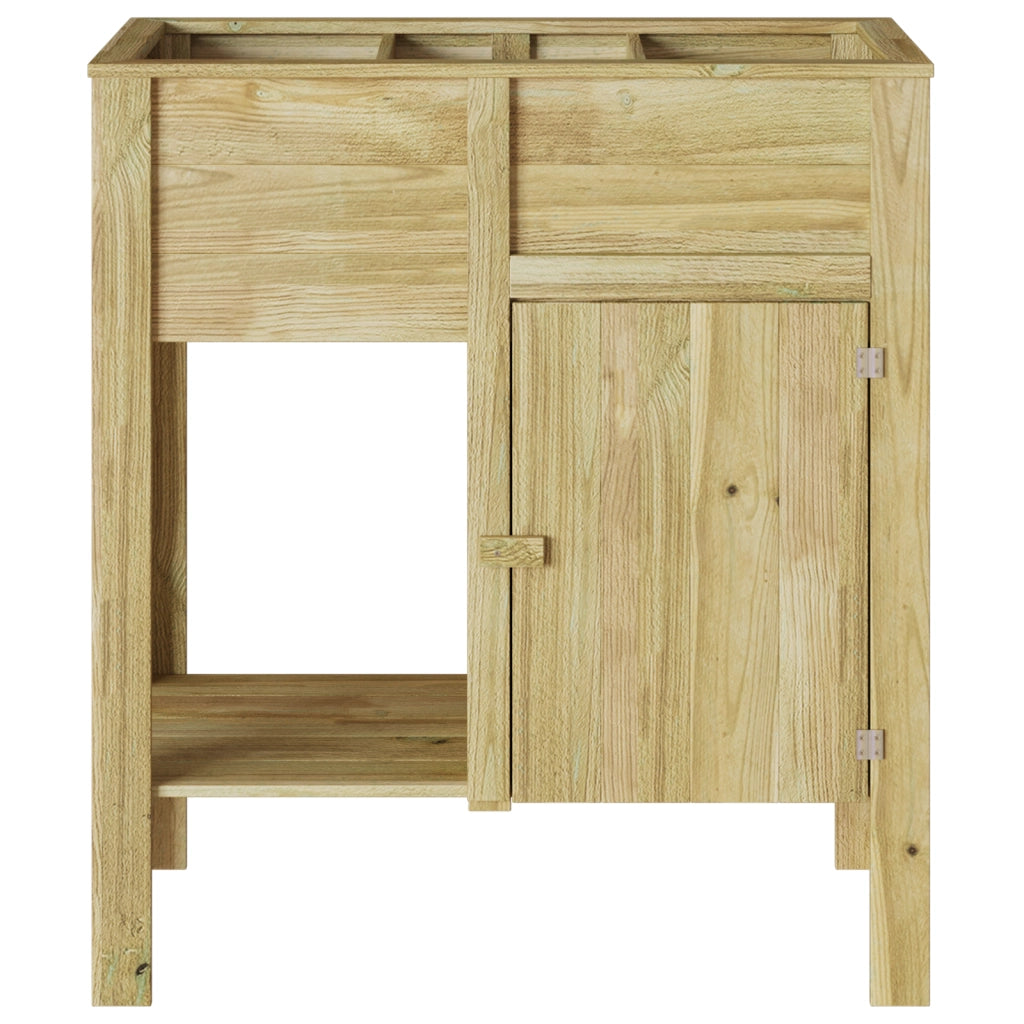 Letto da giardino rialzato  con Stoccaggio 85x46x96 cm Legno Trattato di Pino