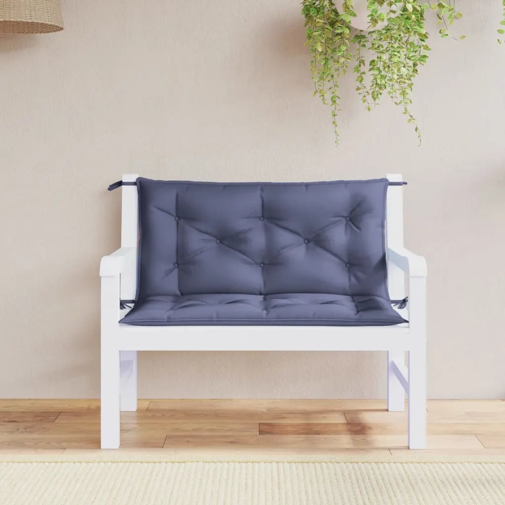 Cuscini per Panca 2 pz-Set di 2 Cuscini per panchina Blu Marino 100x50x7 cm in Tessuto Oxford