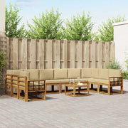 Set di divani da esterno con cuscino 11 pcs Naturale e Beige
