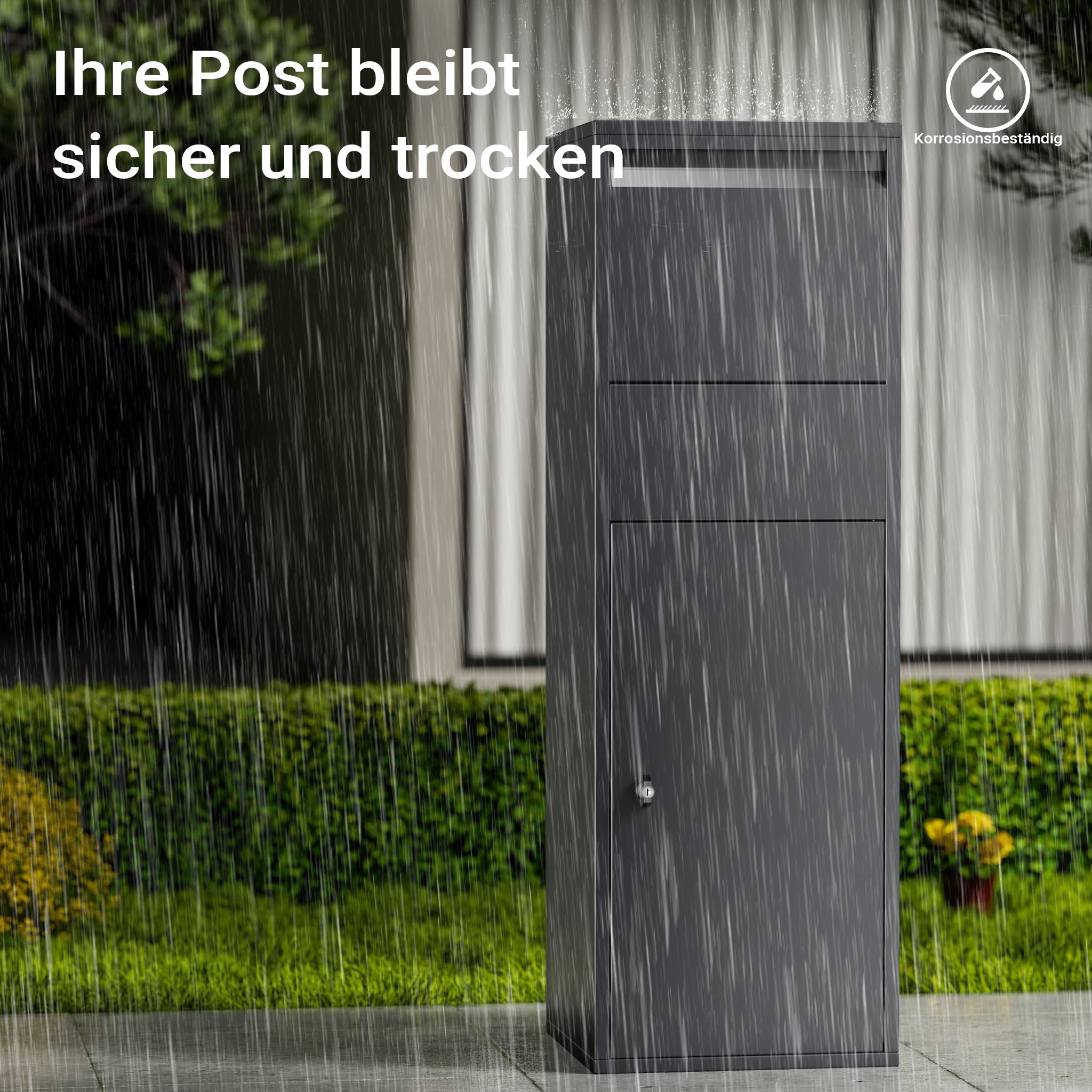 Cassetta postale portapacchi antracite per pacchi medi e piccoli Parcel box