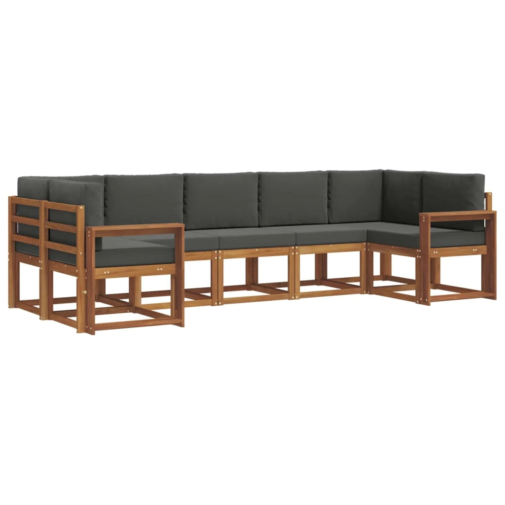 Set di divani da esterno con cuscino 7 pcs Naturale e Antracite 3366925