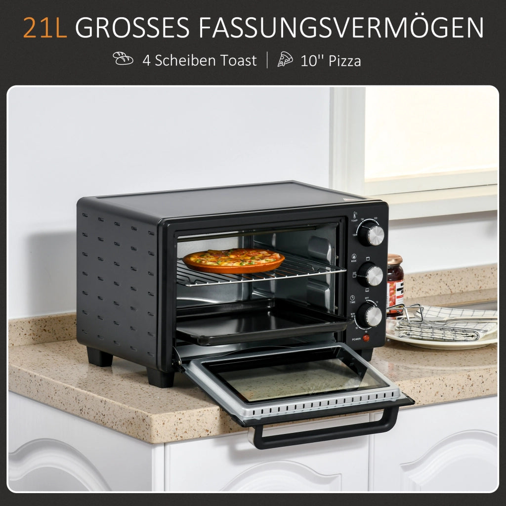 Forno Elettrico Mini 21L ¨C Xylo ¨C 3 Modalit¨¤ Cottura, 100-230¡ãC, Acciaio Inox Nero