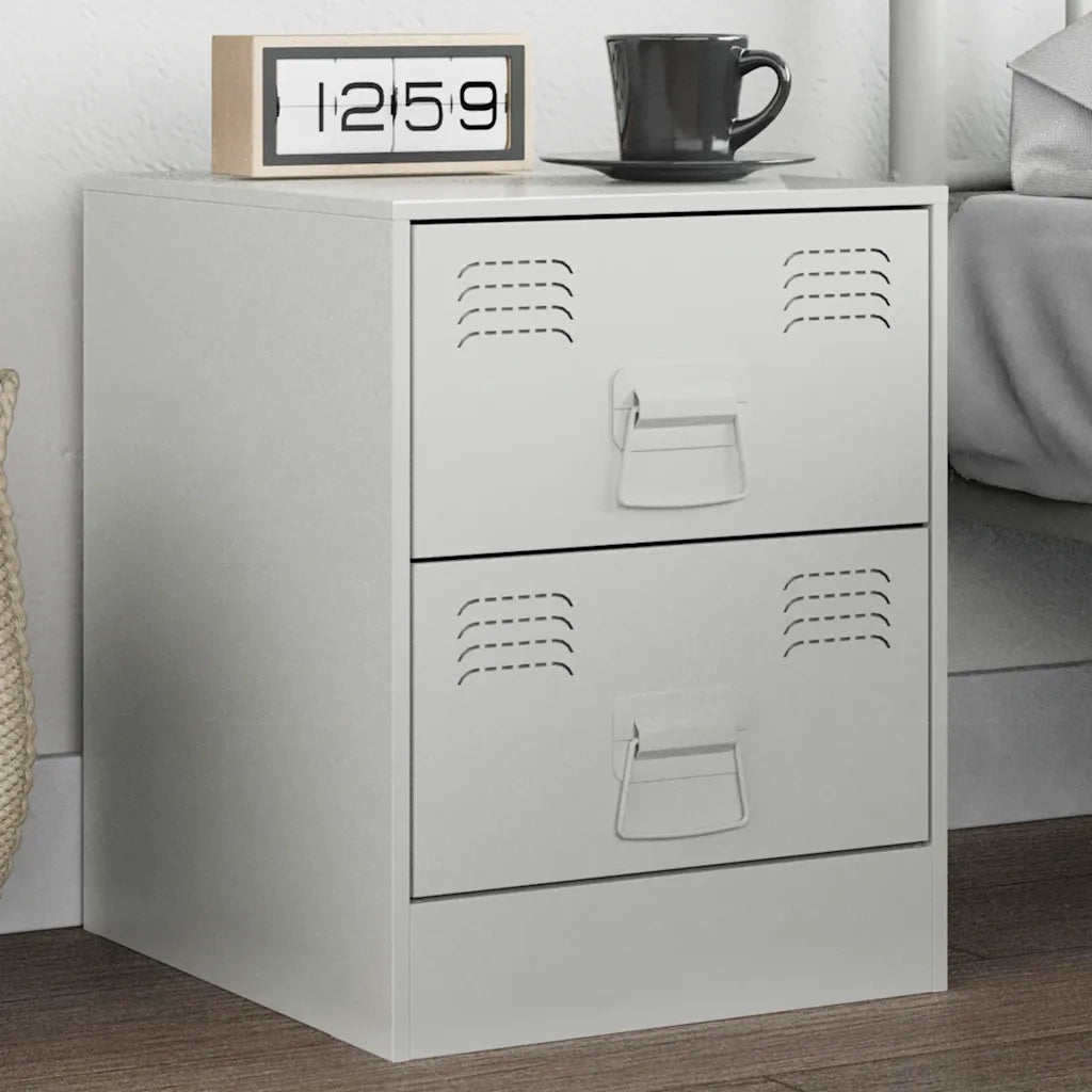Comodino-Tavolino da notte Bianco 34,5x39x44 cm in Acciaio 260550