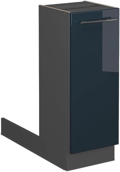isola cucina Fame-Line, Blu scuro lucido/Antracite, 30 cm senza piano di lavoro