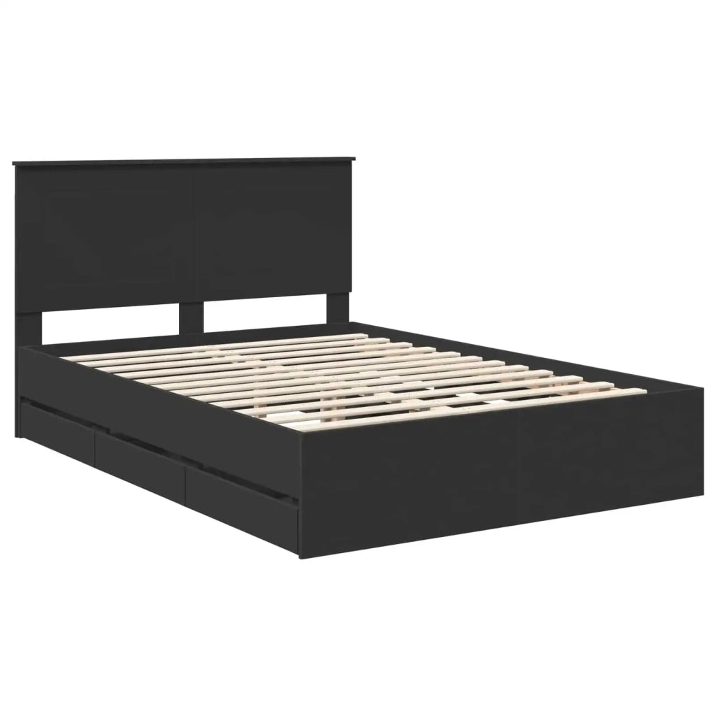 Struttura del letto Nero 140 x 190 cm Legno Ingegnerizzato