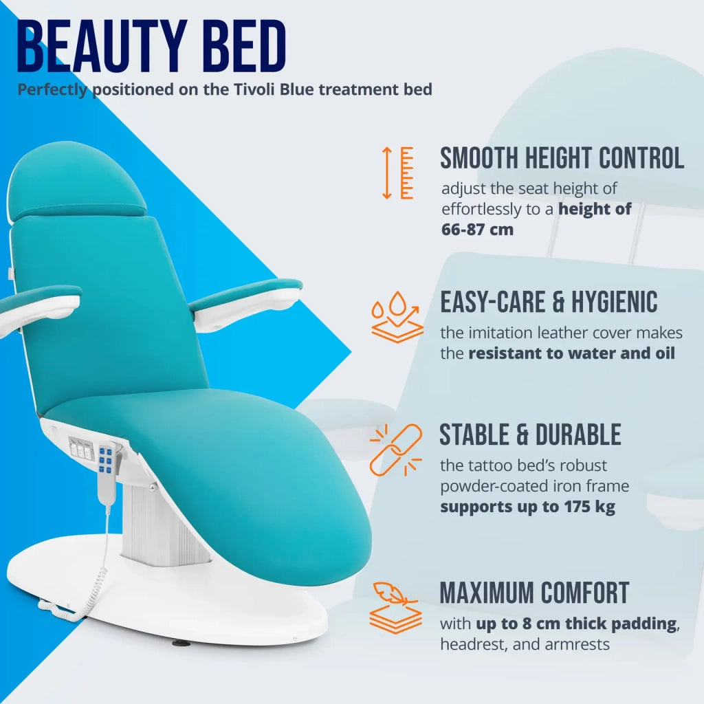 Poltrona estetica 300 watt 3 motori 175 kg PU blu compensato acciaio blu 14_0009000