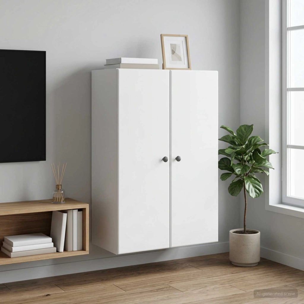 Mobiletto a muro Bianco 66 x 34,5 x 90 cm Legno ingegnerizzato 899075