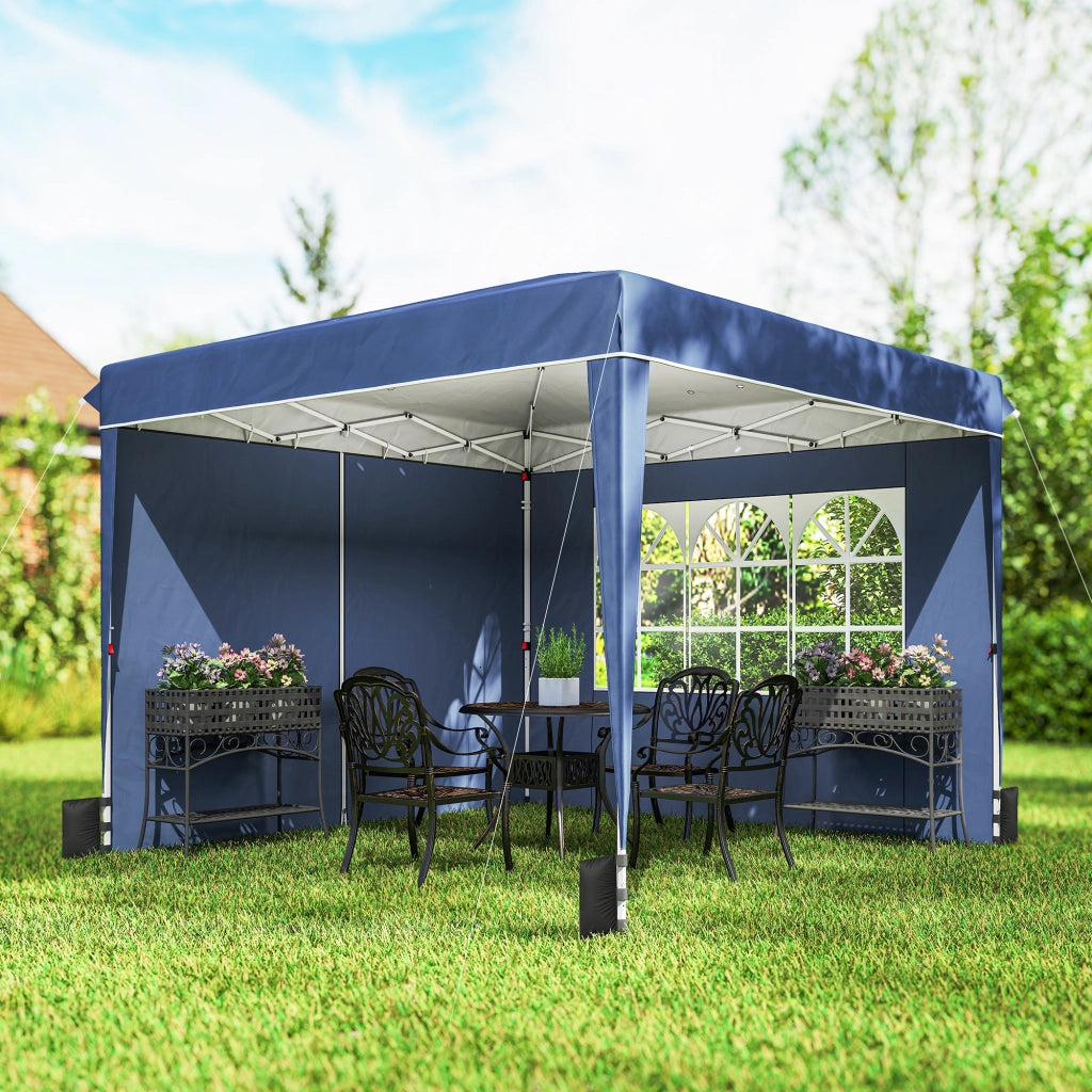 Gazebo Pieghevole per Giardino ¨C Zephmum ¨C Blu Scuro 3x3 m