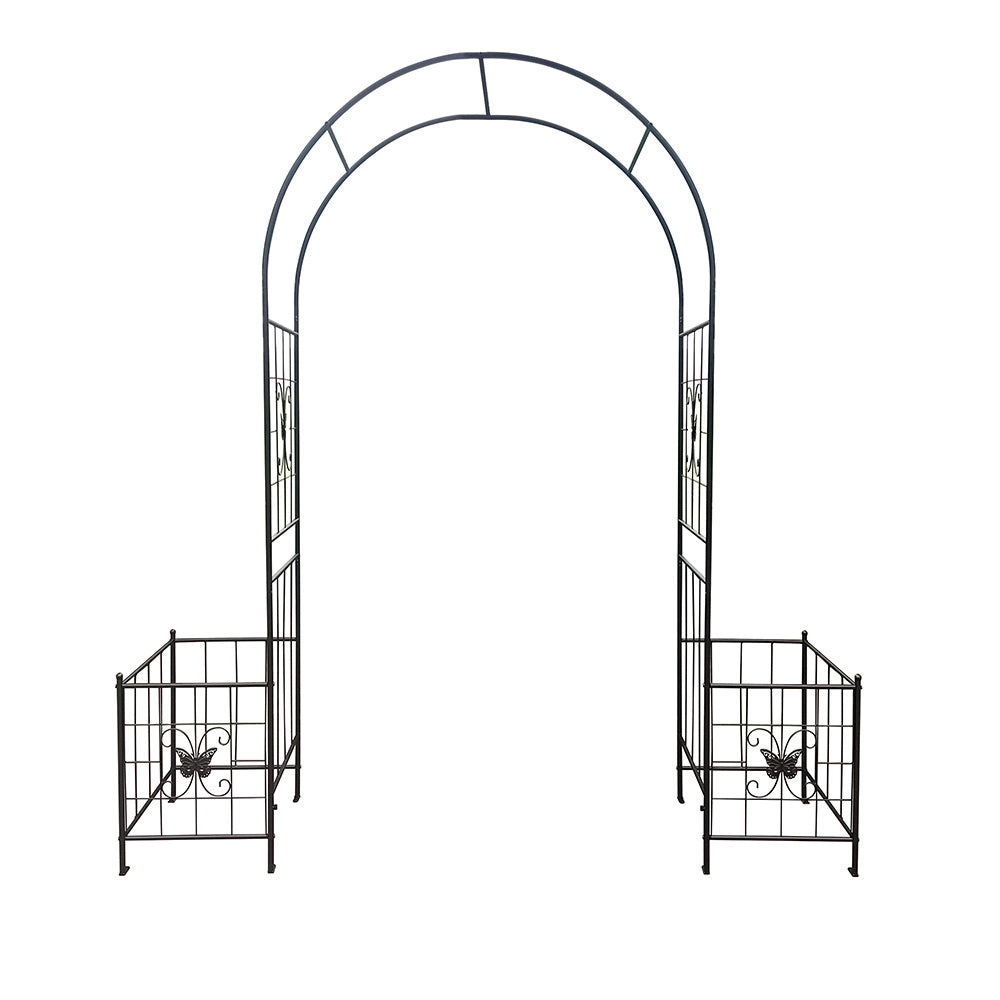 Arche per giardino in metallo - Xylo - 7.15ft nero per piante rampanti/matrimonio/prato