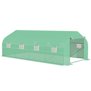 EasyComfort Serra a Tunnel con 8 Finestrelle Laterali e Ingresso Avvolgibile, in PE e Acciaio, 6x3x2 m, Verde