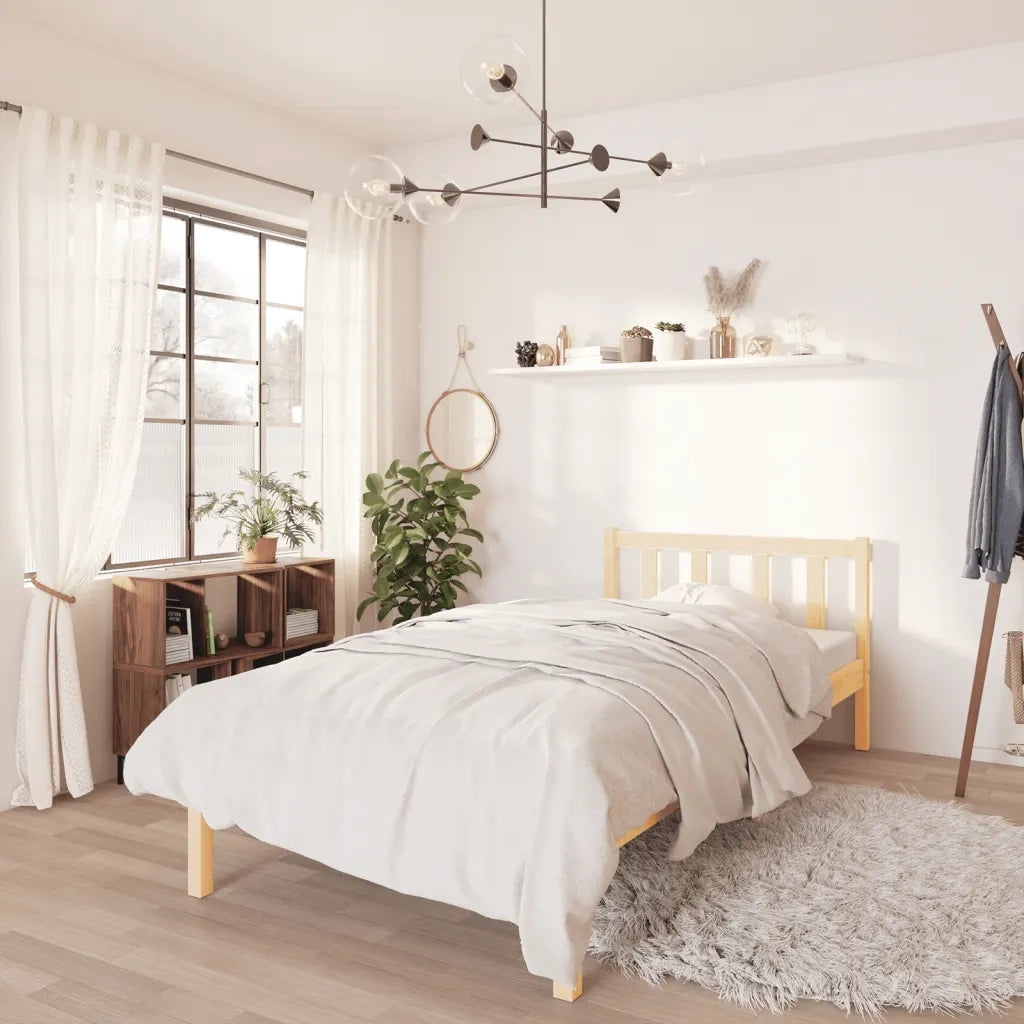 Giroletto-Struttura Letto in Legno Massello di Pino 90x190 cm Single 260720